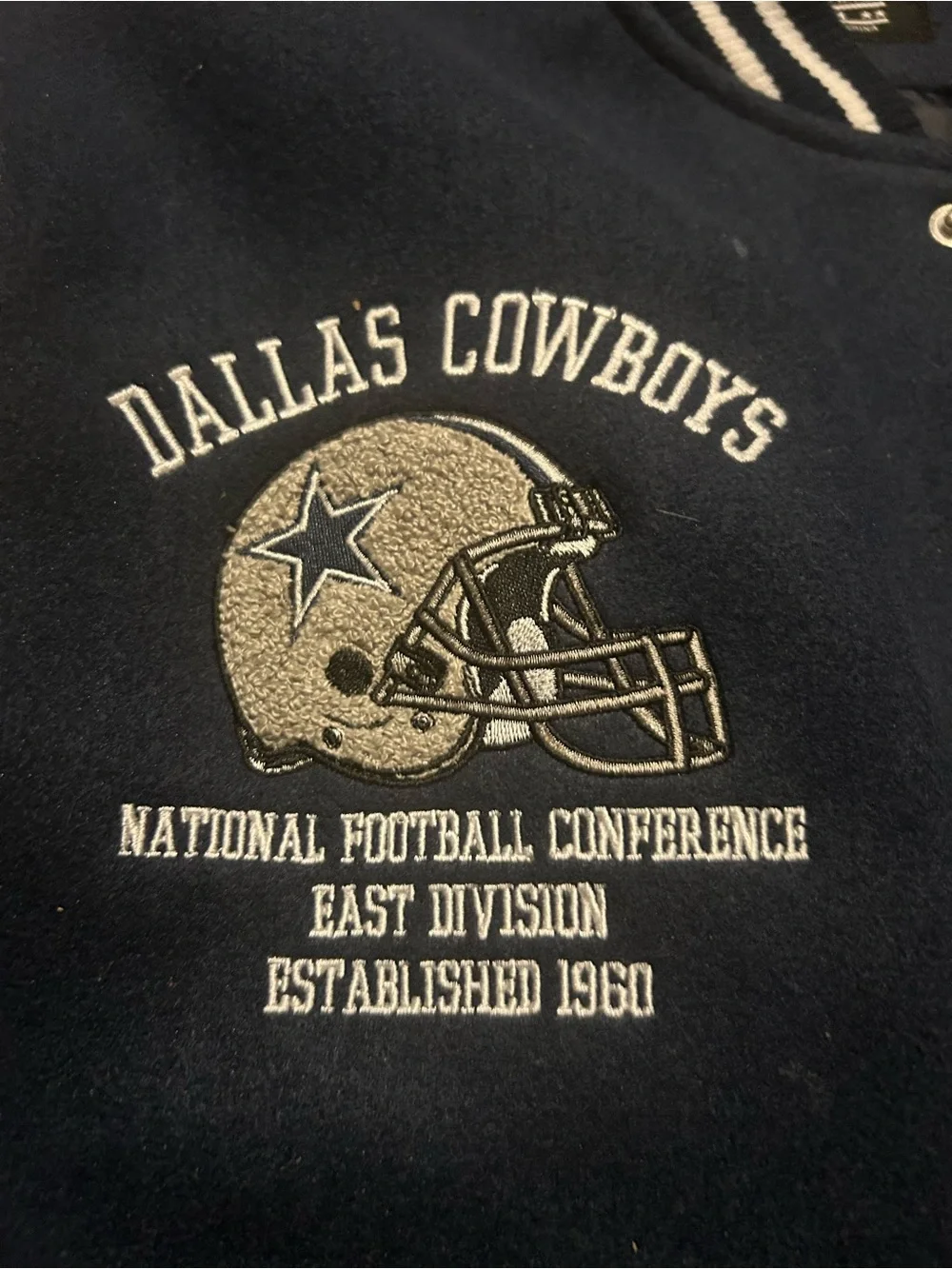 Dallas Cowboys Men’s Navy and White Varsity Jacket